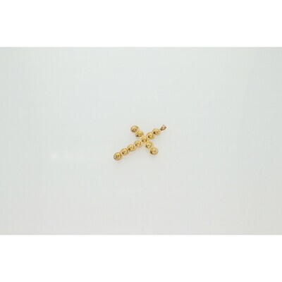 10 Karat Gold Balls Cross Charm 10 Karat Gold Balls Cross Charm