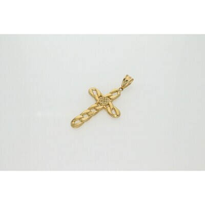 10 Karat Gold Cross Miami Cuban Link Charm 10 Karat Gold Cross Miami Cuban Link Charm