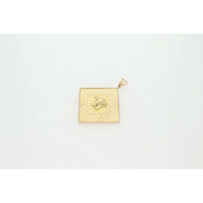 10 Karat Gold & Zirconium Maze Medusa Charm 10 Karat Gold & Zirconium Maze Medusa Charm