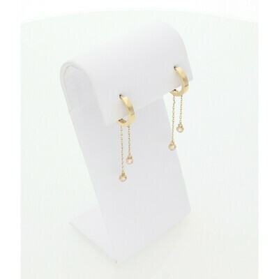 14 karat Gold & Zirconium Hoop Earrings 14 karat Gold & Zirconium Hoop Earrings