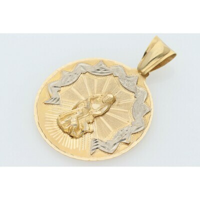 14 Karat Gold San Lazarus Medal Charm 14 Karat Gold San Lazarus Medal Charm