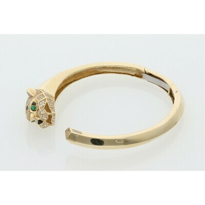 14 Karat Gold & Zirconium Panther Bangle 14 Karat Gold & Zirconium Panther Bangle