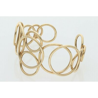 14 Karat Gold Circles Style Bangle 14 Karat Gold Circles Style Bangle