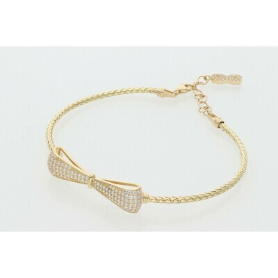14 Karat Gold & Zirconium Ribbon Bangle 14 Karat Gold & Zirconium Ribbon Bangle