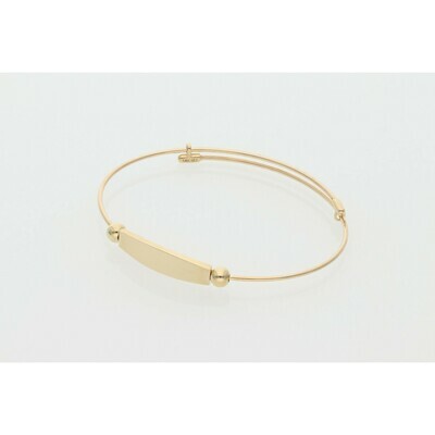 14 Karat Gold Girl ID Bangle W: 3.3 ~ 14 Karat Gold Girl ID Bangle W: 3.3 ~