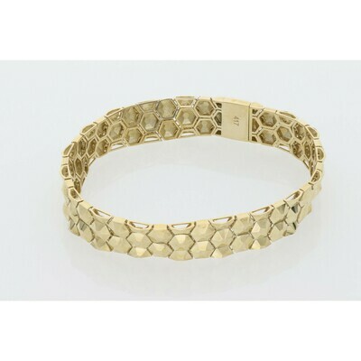10 Karat Gold Hexagon Bracelet 10.2mm x 7 10 Karat Gold Hexagon Bracelet 10.2mm x 7