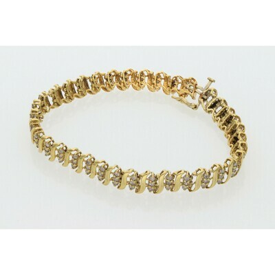 10 Karat Gold & Diamond Tennis Bracelet 10 Karat Gold & Diamond Tennis Bracelet