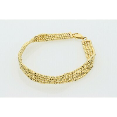 10 Karat Gold Diamond Cut Moon 4 Line Bracelet