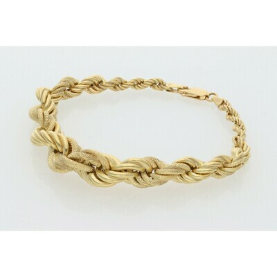 10 Karat Gold Rope Bracelet Double Width 10 Karat Gold Rope Bracelet Double Width