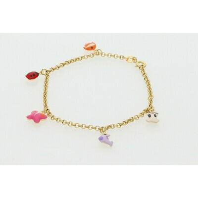 10 Karat Gold Emoji Children Rolo Bracelet 10 Karat Gold Emoji Children Rolo Bracelet