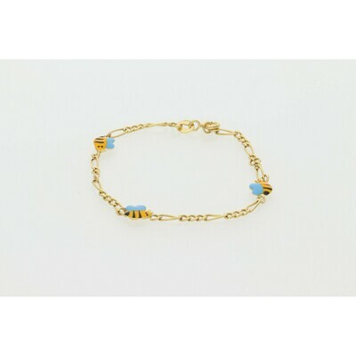 10 Karat Gold Emoji Children Figaro Bracelet 10 Karat Gold Emoji Children Figaro Bracelet