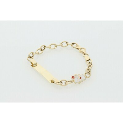 10 Karat Gold Hello Kitty Rolo ID Bracelet 10 Karat Gold Hello Kitty Rolo ID Bracelet