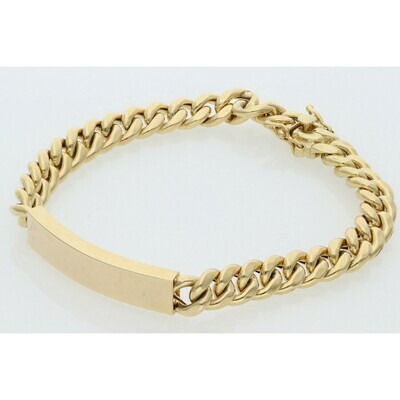 10 Karat Gold Miami Cuban Link ID Bracelet 10 Karat Gold Miami Cuban Link ID Bracelet