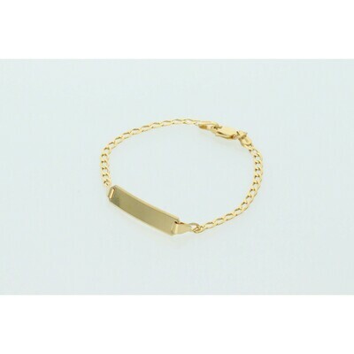 10 Karat Solid Gold Italian Curb Link ID Bracelet 10 Karat Solid Gold Italian Curb Link ID Bracelet