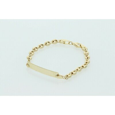 10 Karat Gold Puff Mariner ID Bracelet 10 Karat Gold Puff Mariner ID Bracelet