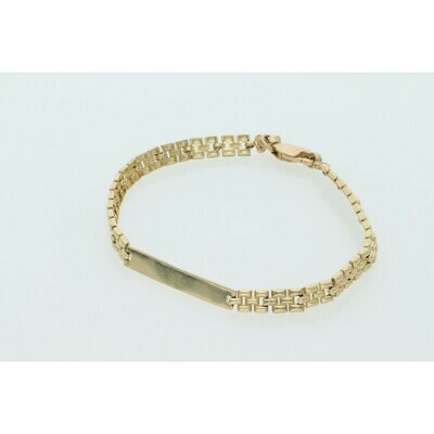 10 Karat Gold Fancy R Style ID Bracelet 10 Karat Gold Fancy R Style ID Bracelet