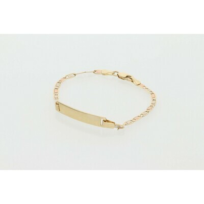 14 Karat Gold Three Tone ID Baby Bracelet 14 Karat Gold Three Tone ID Baby Bracelet