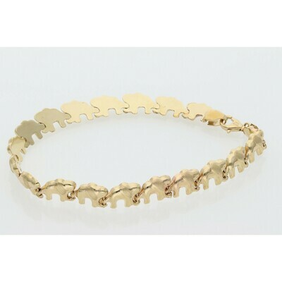 10 Karat Gold Elephant Estampato Bracelet 10 Karat Gold Elephant Estampato Bracelet
