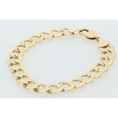 10 Karat Solid Gold Italian Curb Bracelet