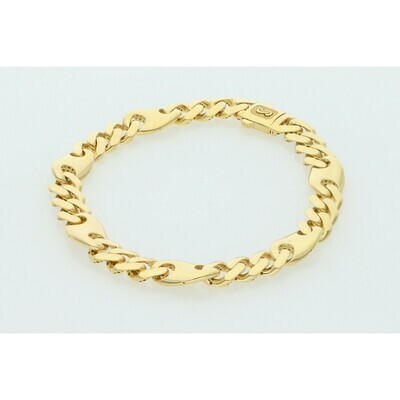 10 Karat Gold Puff Cuban Link Monaco Bracelet 10 Karat Gold Puff Cuban Link Monaco Bracelet