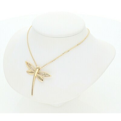 14 Karat Gold Fancy Dragonfly Chain + Charm 14 Karat Gold Fancy Dragonfly Chain + Charm