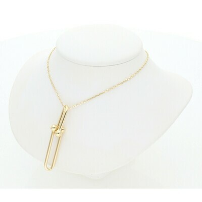 14 Karat Gold Clip Style Pendant Rolo Necklace 14 Karat Gold Clip Style Pendant Rolo Necklace