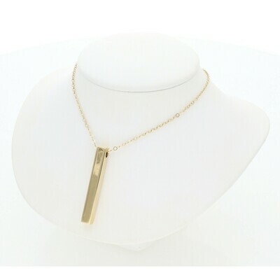 14 Karat Gold Fancy Bar Charm Rolo Necklace 14 Karat Gold Fancy Bar Charm Rolo Necklace