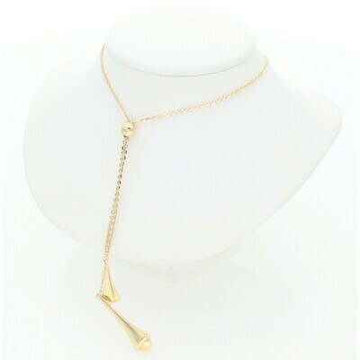 14 Karat Solid Gold Two Pendants Rollo Necklace 14 Karat Solid Gold Two Pendants Rollo Necklace