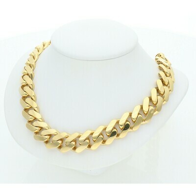 14 karat Gold Cuban Link Monaco Chain 11.3 mm x 26 14 karat Gold Cuban Link Monaco Chain 11.3 mm x 26