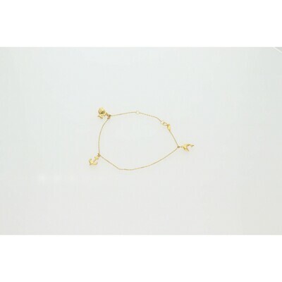 10 Karat Gold Anchor Fish Rollo Anklet 10 Karat Gold Anchor Fish Rollo Anklet