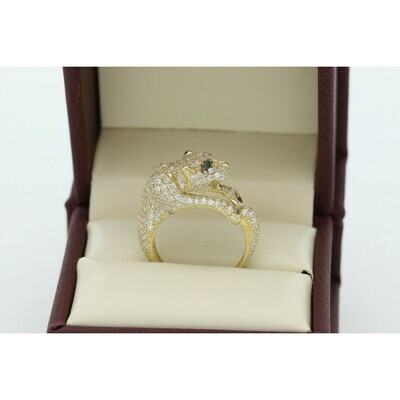 10 Karat Gold & Zirconium Panther Ring 10 Karat Gold & Zirconium Panther Ring