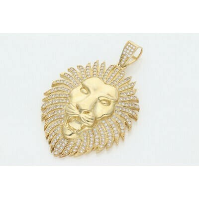 10 Karat Gold & Zirconium Lion Face Charm 10 Karat Gold & Zirconium Lion Face Charm