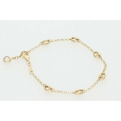 14 Karat Gold & Zirconium Puff Mariner Rollo Bracelet 14 Karat Gold & Zirconium Puff Mariner Rollo Bracelet