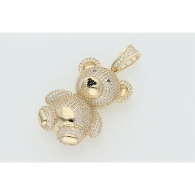 14 Karat Gold & Zirconium Big 3D Bear Charm 14 Karat Gold & Zirconium Big 3D Bear Charm