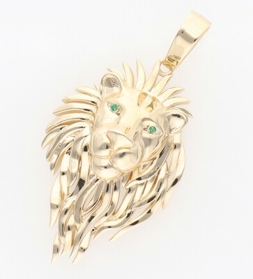 14 Karat Gold & Zirconium Big Lion Mane Charm 14 Karat Gold & Zirconium Big Lion Mane Charm