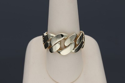 14 Karat Gold Uneven Miami Cuban Link Ring 14 Karat Gold Uneven Miami Cuban Link Ring