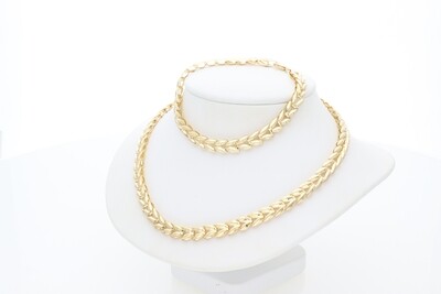 14 Karat Gold Big Spike Link Set Bracelet Necklace 14 Karat Gold Big Spike Link Set Bracelet Necklace