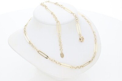 10 Karat Gold Set Long Figaro Set Bracelet Necklace 10 Karat Gold Set Long Figaro Set Bracelet Necklace