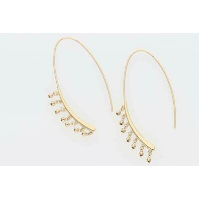 14 Karat Gold Moon Style Long Earrings 14 Karat Gold Moon Style Long Earrings