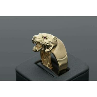10 Karat Gold & Zirconium Mate Panther Ring 10 Karat Gold & Zirconium Mate Panther Ring