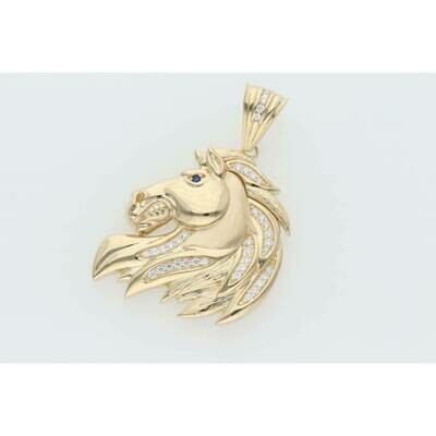 14 Karat Gold & Zirconium Wild Horse Charm 14 Karat Gold & Zirconium Wild Horse Charm