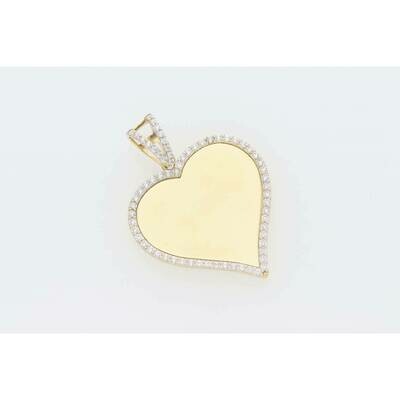 10 Karat Gold & Zirconium Heart Photo Charm 10 Karat Gold & Zirconium Heart Photo Charm
