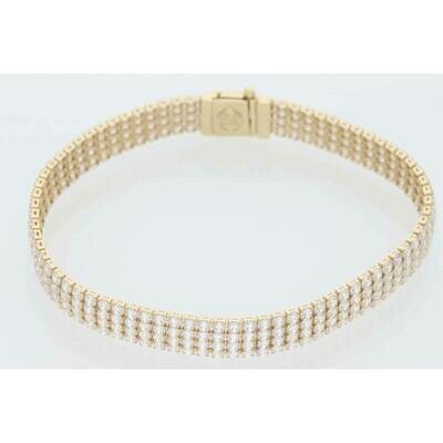 14 Karat Gold & Zirconium Four Line Tennis Bracelet 14 Karat Gold & Zirconium Four Line Tennis Bracelet