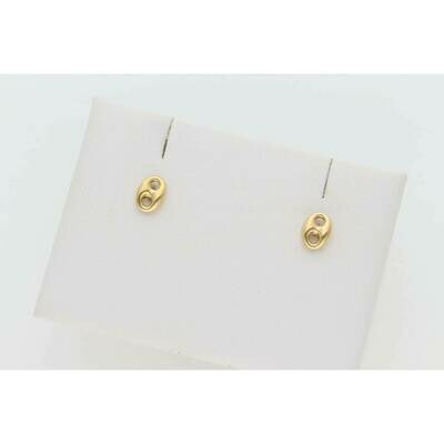 10 Karat Gold Tiny Puff Mariner Earrings
