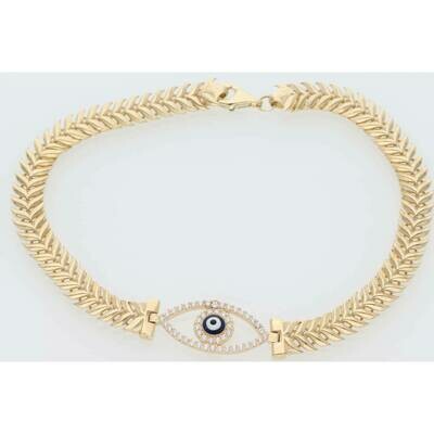 14 Karat Gold & Zirconium Eye Elegant Spike Bracelet 14 Karat Gold & Zirconium Eye Elegant Spike Bracelet