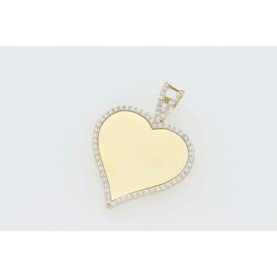 10 Karat Gold & Zirconium Heart Photo Charm 10 Karat Gold & Zirconium Heart Photo Charm