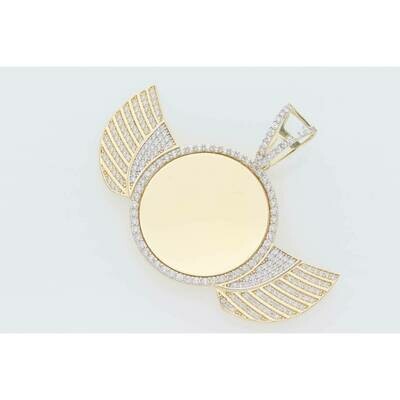 10 Karat Gold & Zirconium Small Wings Photo Charm 10 Karat Gold & Zirconium Small Wings Photo Charm