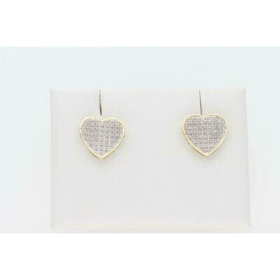 10 Karat Gold & Diamond Heart Earrings 0.20 ctw