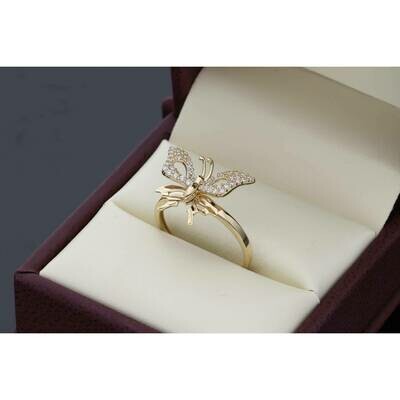 14 karat Gold & cz Butterfly Size 7 W:2.0 14 karat Gold & cz Butterfly Size 7 W:2.0