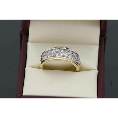 10 Karat Gold YG 1.55Ctw Diamond Mens Band Ring S:10 W:8.4 10 Karat Gold YG 1.55Ctw Diamond Mens Band Ring S:10 W:8.4